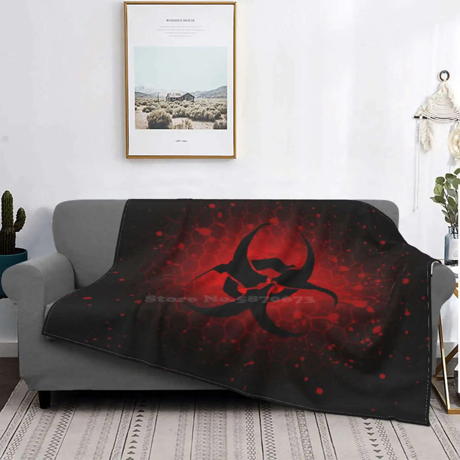 Radioactive Warning Symbol Low Price New Print Novelty Fashion Soft Blanket Radioactive Warning Symbol Nuclear Radiation