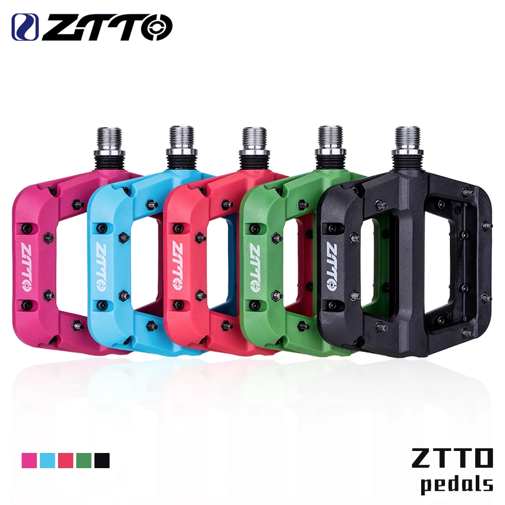 ZTTO MTB Bearings Ultralight Flat Pedal Chester XC Race AM Mountain BMX Face Anti-slip Big Foot DU Bushing Nylon Plastic Bicycle