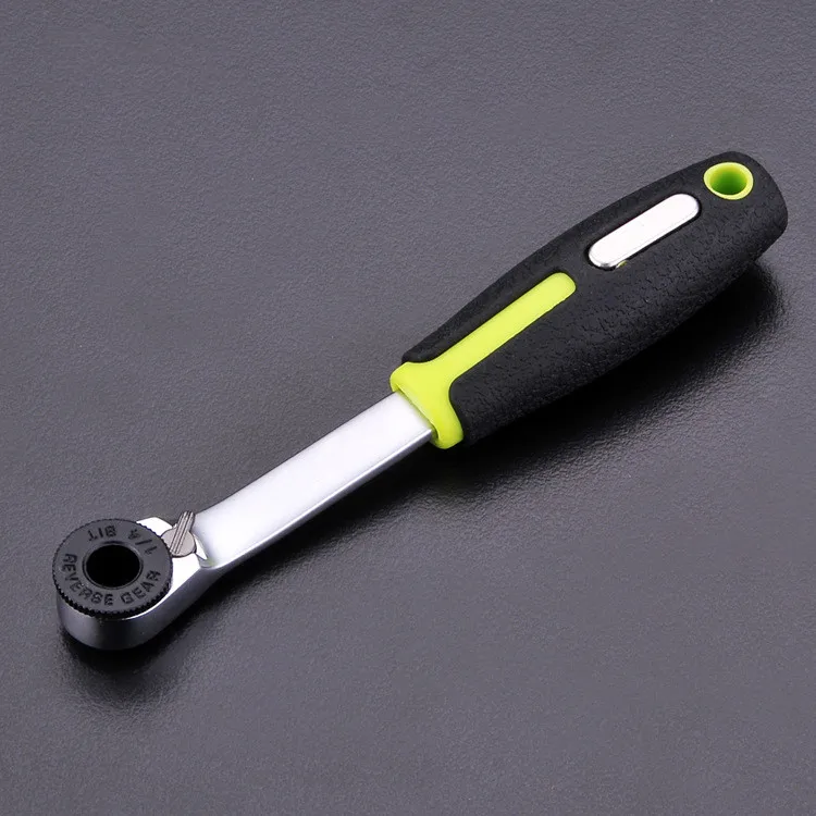 1/4Inch Imported Multifunctional Short Ratchet Fast Screwdriver Cross Mini Small Head Two-Way Disassembly Wrench Quick Pull