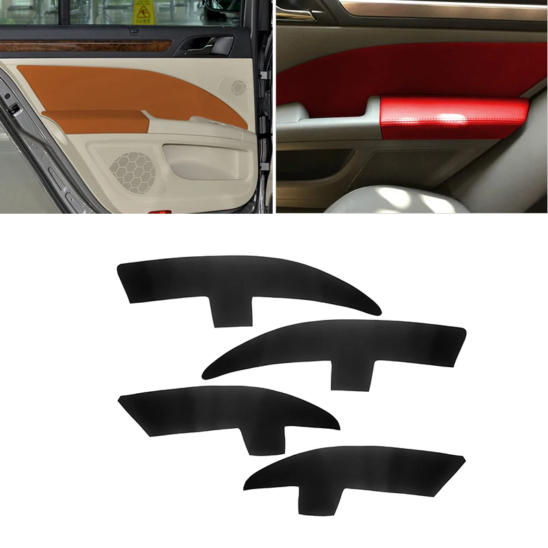 Soft Leather Door Panel Cover For Skoda Superb 4pcs Car-Styling Door Armrest Panel Skin Cover Sticker Trim with Tools