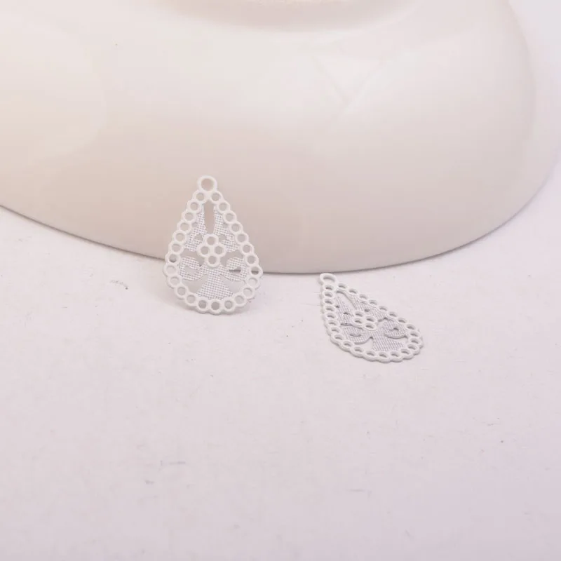 100 Stück AC9622 12mm*18mm Messing Wassertropfen-Anhänger Bemalte Ohrring-Basis DIY Schmuckherstellung – Detail 6