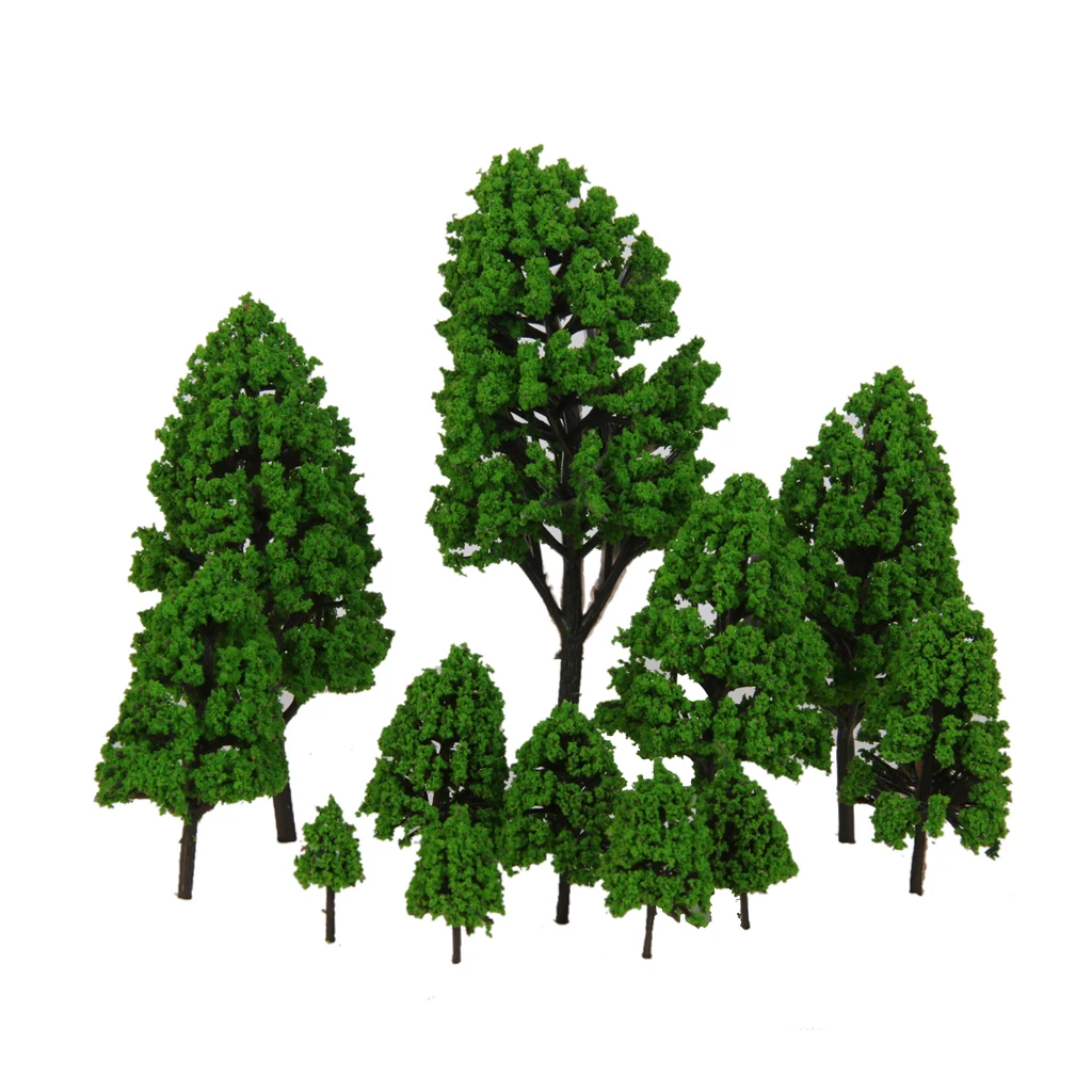 12pcs 2.5-16cm Mixed Model Trees for Model Train Diorama, DIY Crafts, Wargames Scenery or Building Scenics Miniature Tree