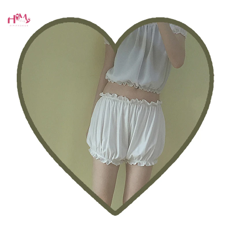

Japanese Summer Lolita Cosplay Girls Bloomers Shorts Women White Cute Ruffle Security Pumpkin Pants Vintage Cotton Under Shorts