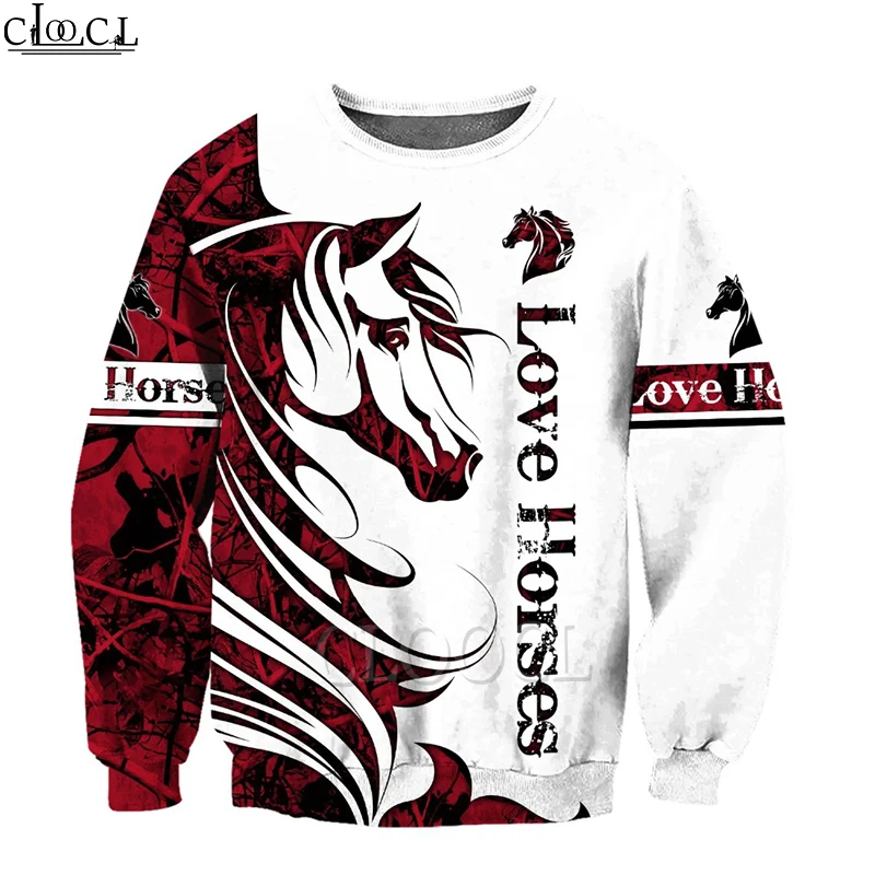 

CLOOCL 2020 Fashion Mens Hoodies Horse Red 3D Printed Hoodie Sweatshirt Harajuku Streetwear Unisex Casual Jacket Tracksuit