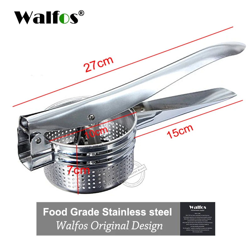 WALFOS Stainless Steel Potato Masher Ricer Fruit Vegetable Press Juicer Ginger Garlic Grater Crusher Squeezer Kitchen Gadgets