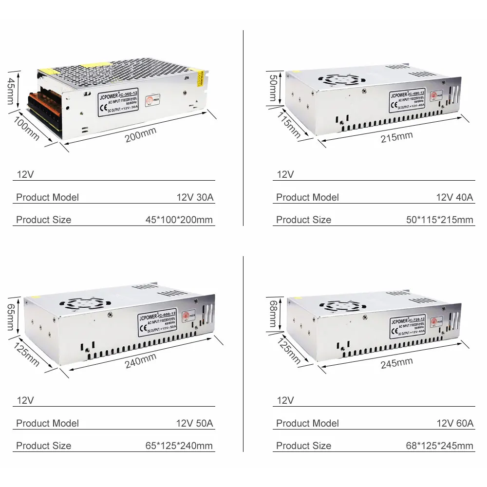 DC5V Led Driver Power Adapter Supply Unit Switch DC12V Transformer AC110/220V For Individually Addressable And Cob Light Strip