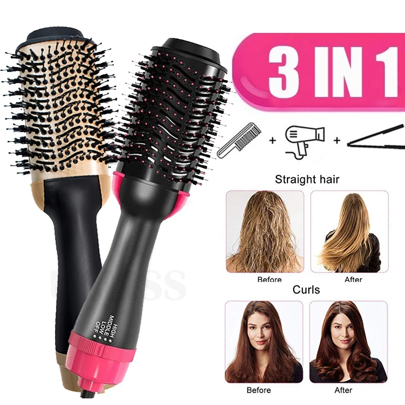 

1000W Hot Air Comb One Step Hair Styler Hair Blower Dryer Hair Straightening Brush Smoothing Iron Hair Comb Electric Hairbrush