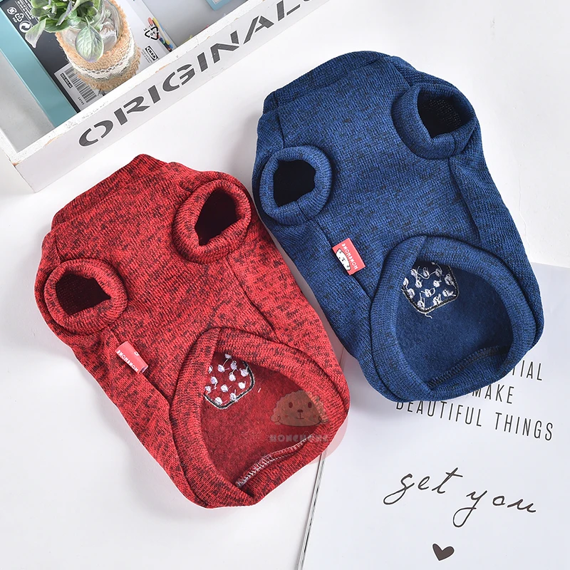 Cute Cat Dog Pullover Sweater Red Blue Autumn Pet Labrador Schnauzer Small Medium Large Puppy Animal Coat Jacket Clothing Shop