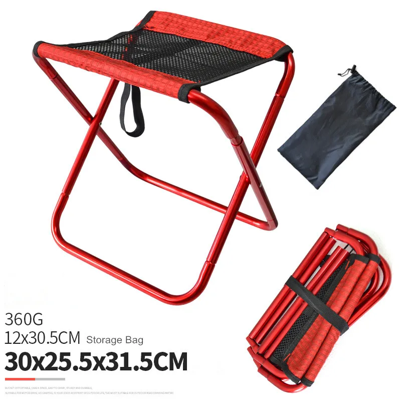 Outdoor Breathable Mesh Foldable Fishing Chair Ultra Light Weight Portable Folding Camping Aluminum Alloy Picnic