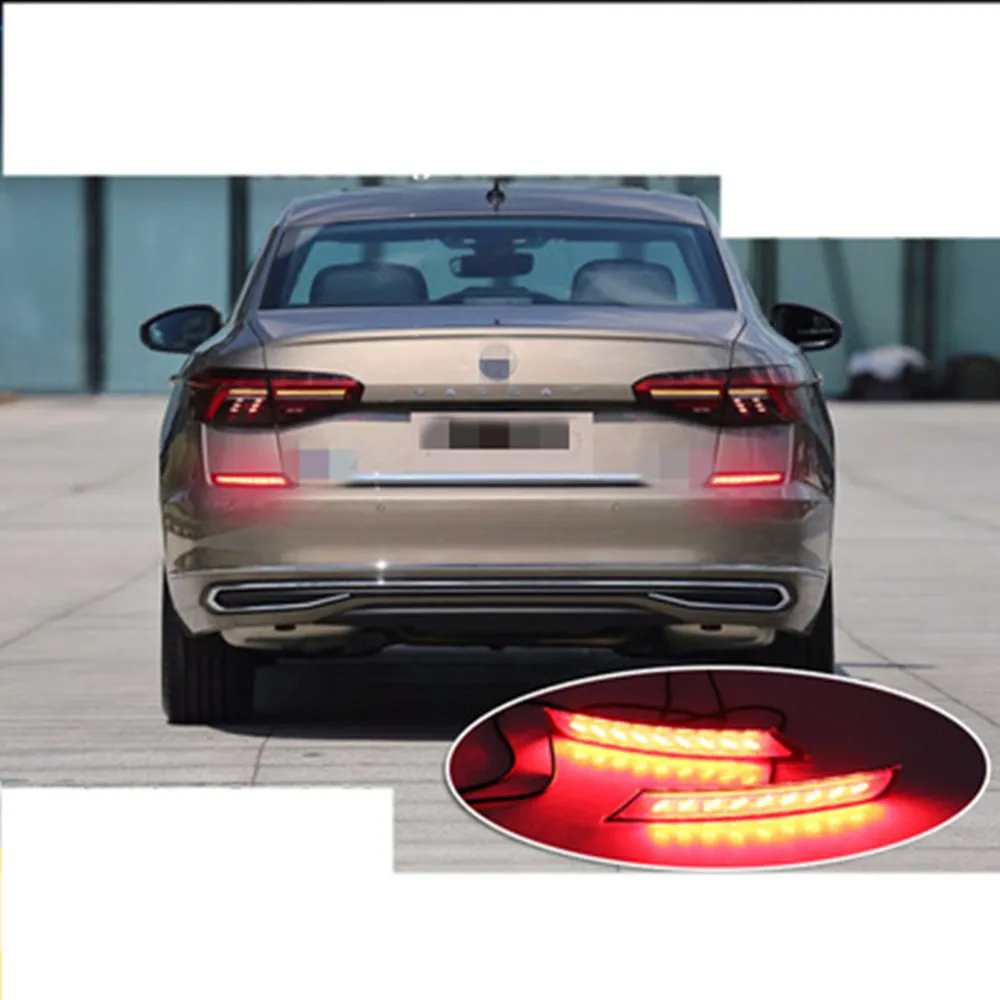 Car Led rear bumper tail light assembly for volkswagen vw passat usa 2016-19, 2019-21 brake lamp reversing lights turn signal