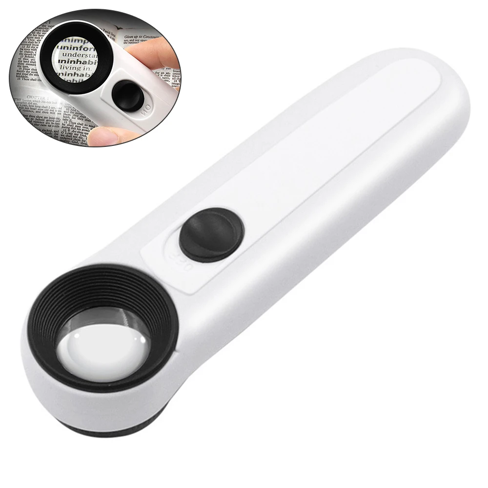 

Magnifier 30X 60X Handheld Magnifying LED Loupe Reading Glass Lens Exquisite Workmanship For Inspecting Jewelry Checking Map