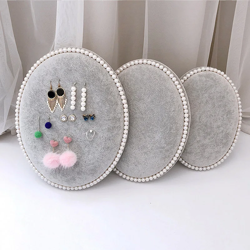 

High Quality Pearl Jewelry Display Organizer Ice Velvet For Pendant Necklaces Earrings Bust Stand For Jewelry Counter Showcase