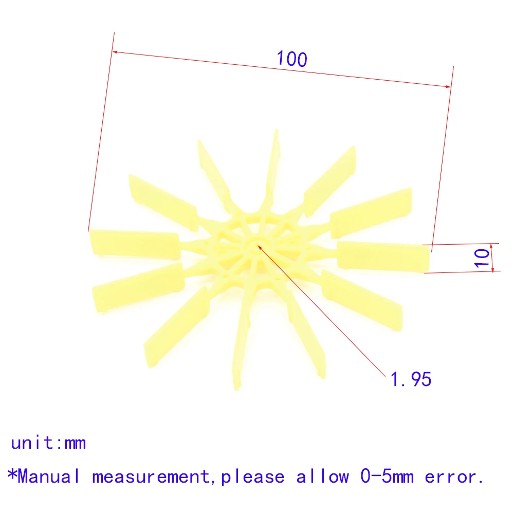 10/100pcs 2x100mm paddle/propeller/wheel/wind blade dron rc car plane robot kids toys for boys diy baby accessories montessori