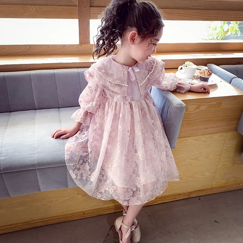 Spring Girls Lace Dress Princess Party Dresses for Kids Elegant Children Clothing Baby Girl Prom Dress for 6 8 10 12 14 Years