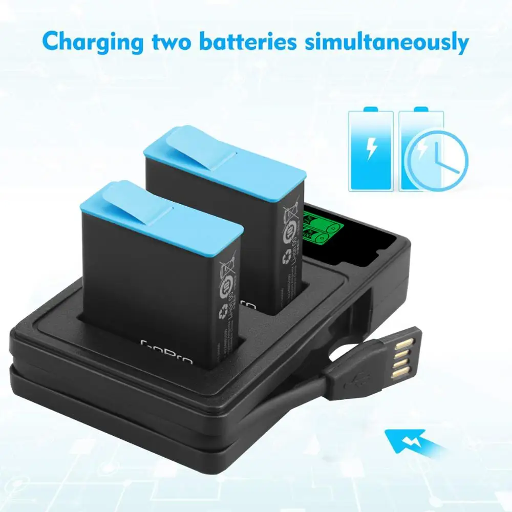 Für gopro hero 12 schwarz zwei kanal batterie ladegerät lcd display mit ladekabel geeignet für gopro 9 hero9 zubehör