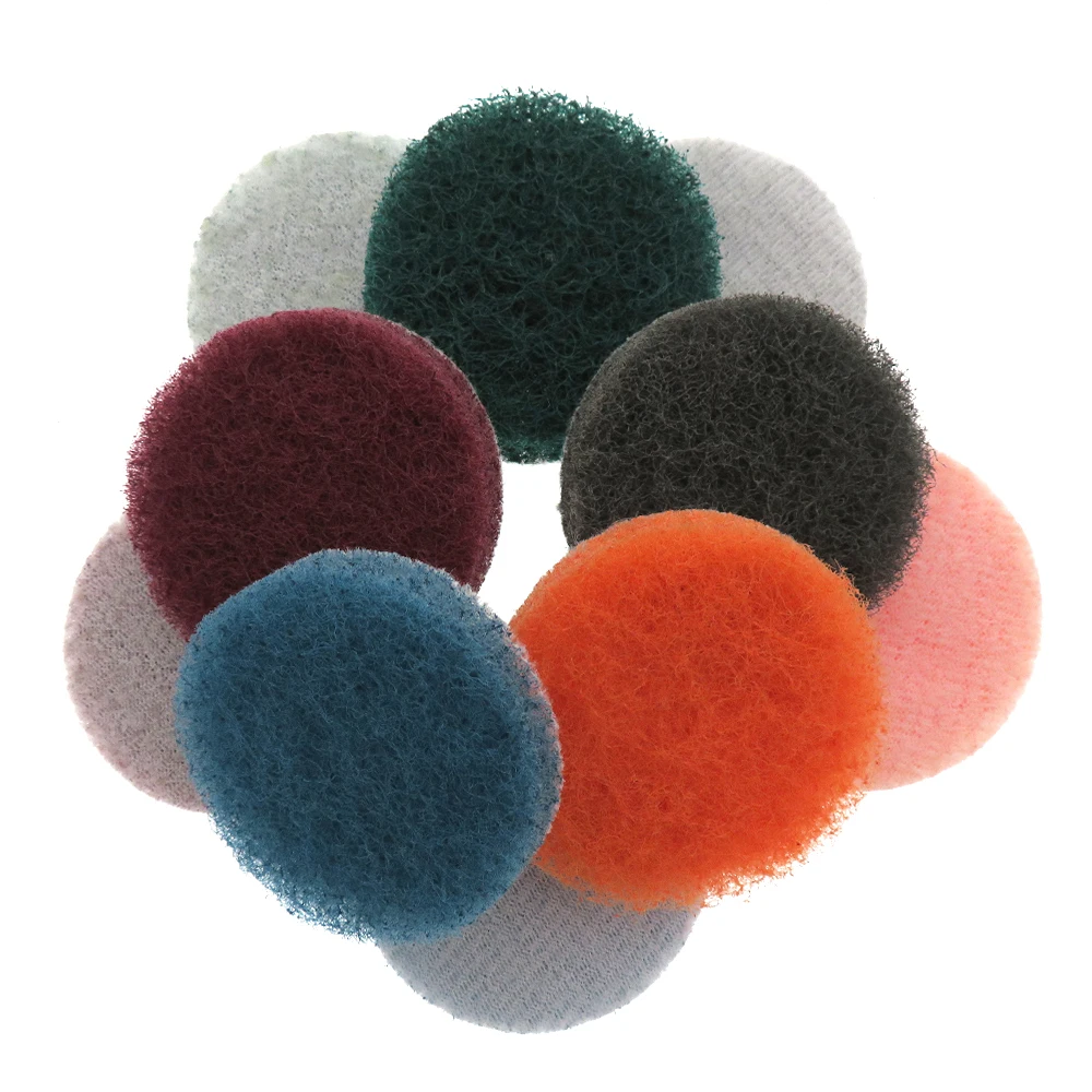 5Pcs 2 inch 50 MM Power Scrub Pads Nylon for Drill Polish Scouring Pad Hook & Loop Car Cleaning tools for Drill Rotary Tool