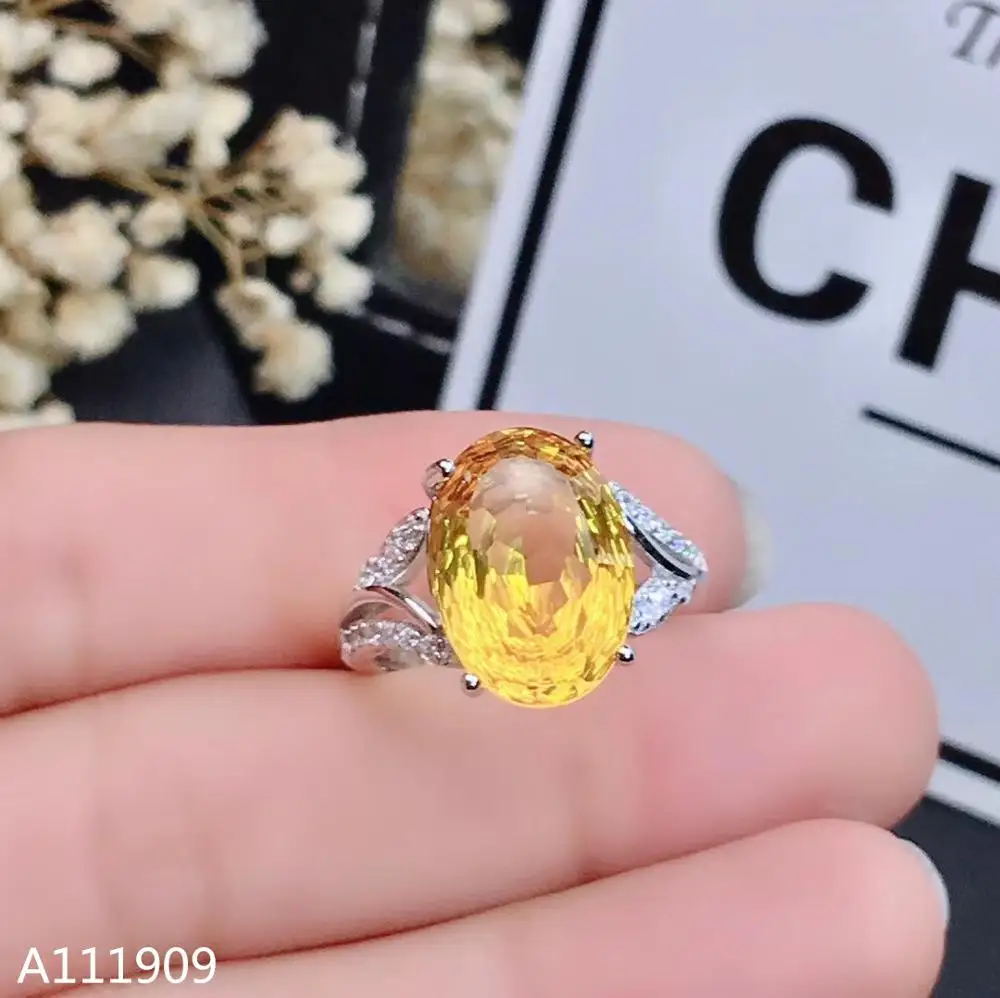 

KJJEAXCMY boutique jewelry 925 sterling silver inlaid Citrine gem women's luxury ring high quality