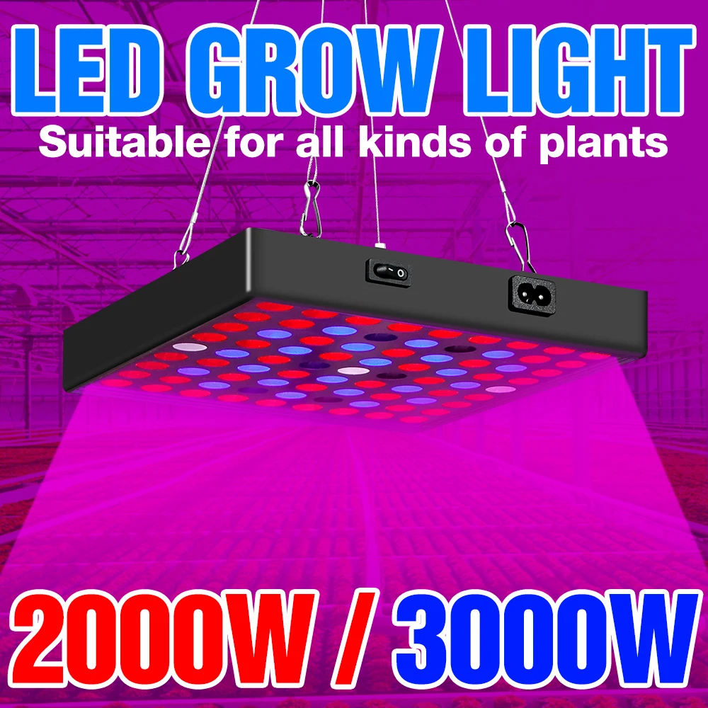 Indoor Grow Light LED 220V Bulb Plant Lamp Full Spectrum Phyto Lamp Waterproof LED Greenhouse Hydroponics Phytolamp 2000W 3000W