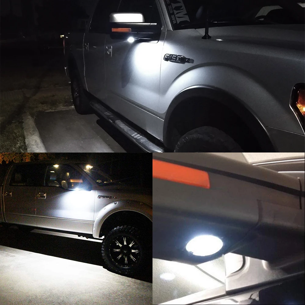 AUXITO 2Pcs Car LED Under Side Mirror Light Puddle Lamp for Ford Expedition Edge F150 Flex Explorer Raptor SVT Taurus Lincoln LS