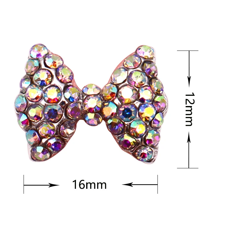 Breloques 3D en Métal pour Manucure, Nail Art, Or, Argent, Nministériels d Papillon, Incrusté de Strass, Perle, DIY, Accessoires, 10 Pièces/Sac