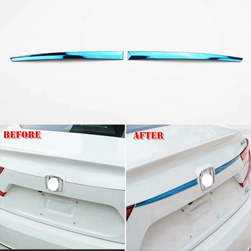 For Honda Accord 10th 2018 Rear Trunk door trim Covers tailgate trim Molding Exterior Accessories Auto Car 2pcs stainless steel