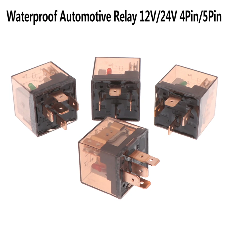 1Pc DC Waterproof Automotive Relay 12V 80A 4/5Pin SPDT Car Control Device Car Relays High Capacity Switching