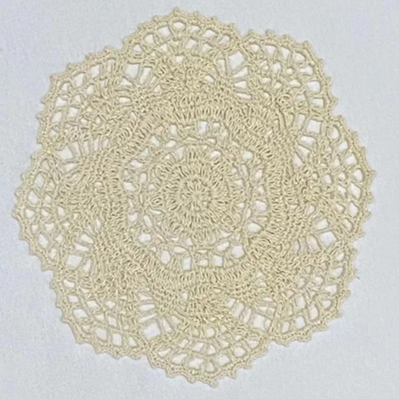 2Size 2023 New Cotton Placemat Cup Coaster Mug Kitchen Wedding Table Place Mat Cloth Lace Crochet Tea Coffee Doily Handmade Pad