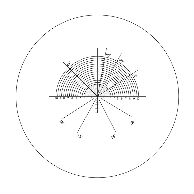 20mm Microscope Micrometer Target Calibration Eyepiece Micrometer X Y Cross Ruler Needle Concentric Semi-circles Reticle Scale