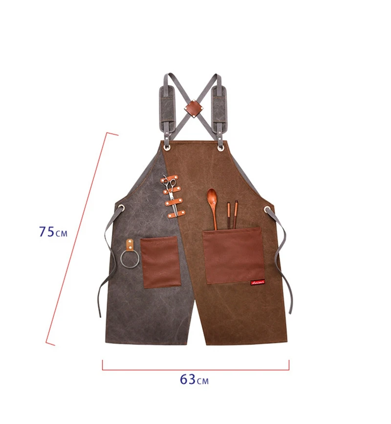 Korean Style Denim Apron for Men and Women, Waist Custom Logo, Work Clothes for Barber, Cafe, Shop, Waiter, Factory Wholesale