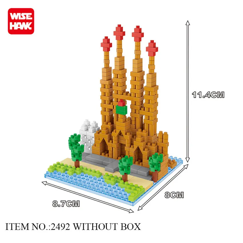 Kids Micro Blocks World Famous Architecture Great Wall Sagrada Familia Mini Plastic Diamond Building Bricks Educational Toys