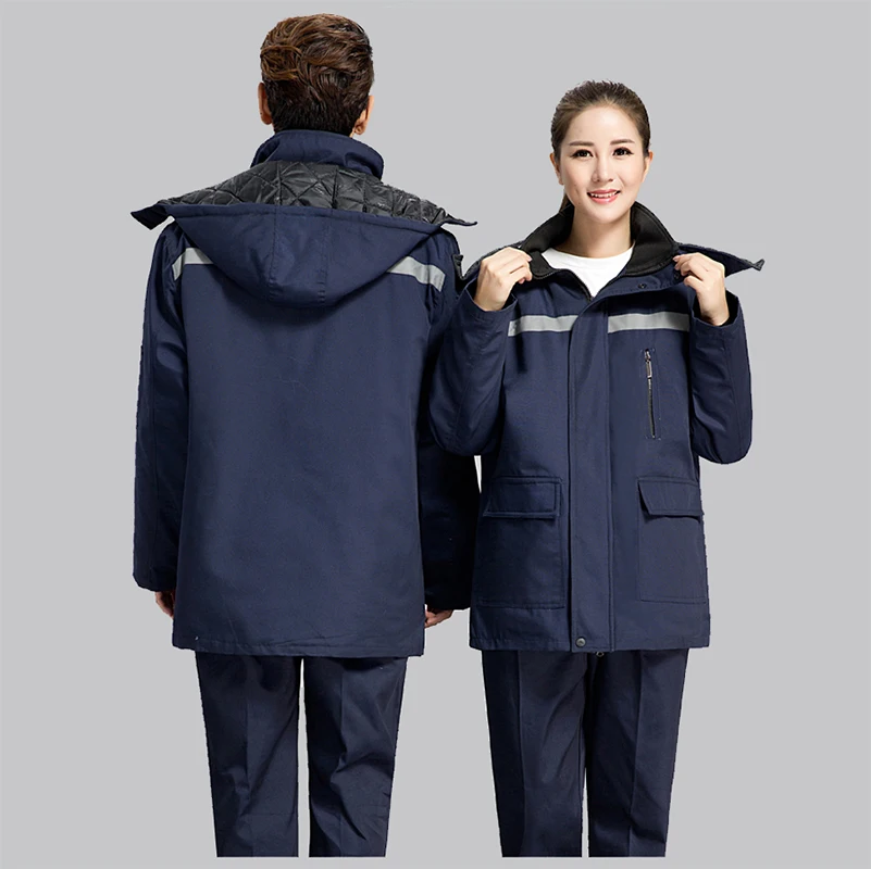 

Winter Warm Thick Jackets Work Clothing Outdoor Mechanical Coat Workshop Factory Auto Repair Cotton-Padded Durable Porter Tops
