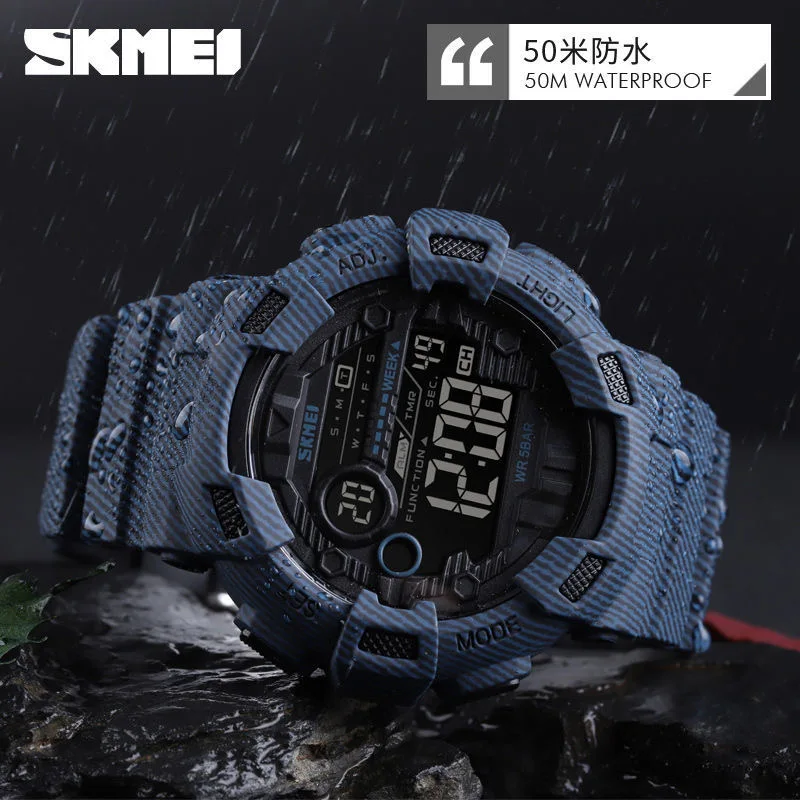 SKMEI Men Sports Watches LED Digital Outdoor Waterproof Alarm Chrono Military Wristwatches Electronic Clock Relogio Masculino