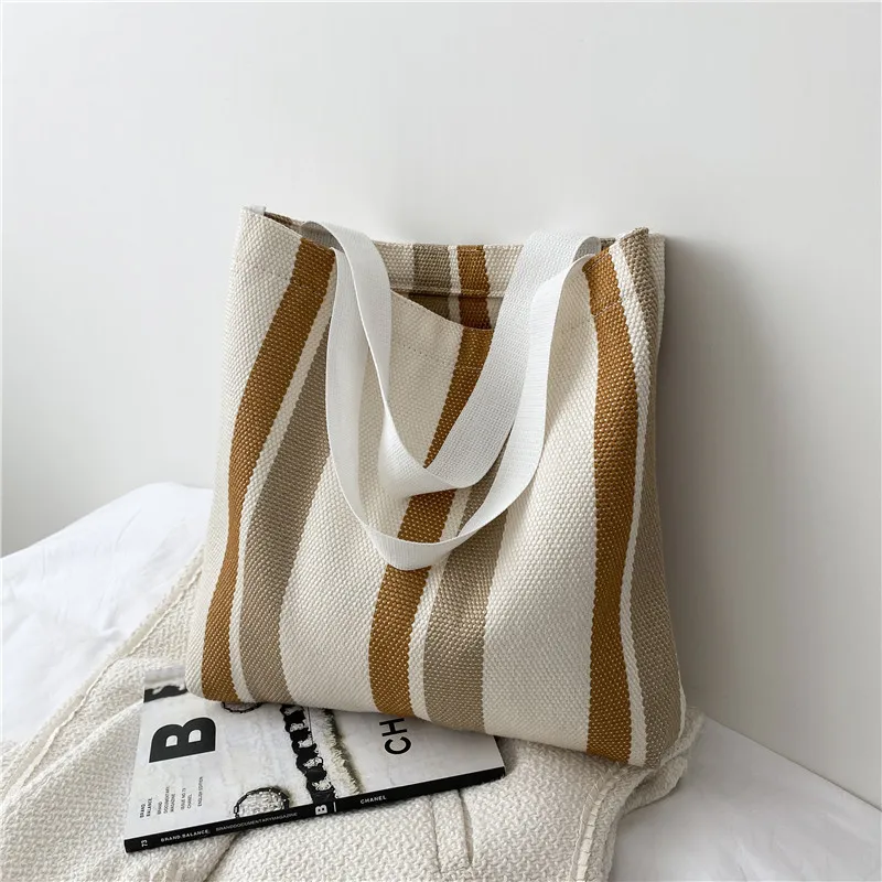 Casual Foldable Ladies Shopping Bag Women Canvas Shoulder Bag Cotton Cloth Fabric Grocery Handbags Tote Books Bag For Girls