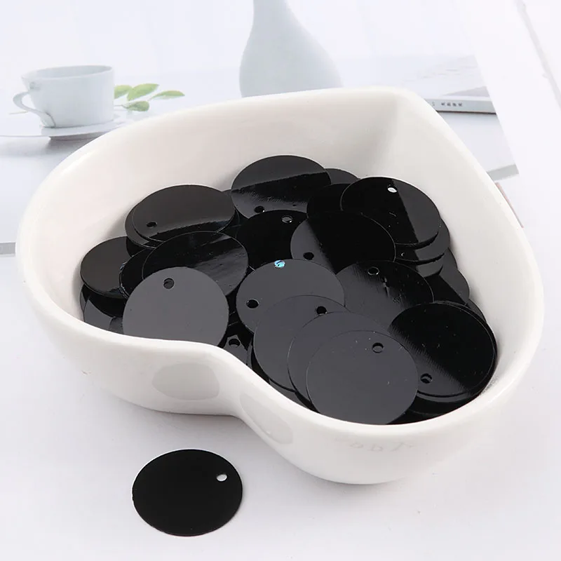 Black Sequins For Craft PVC Flat Round Oval Sequin Paillettes Women Full Dress DIY Sewing Accessoriies