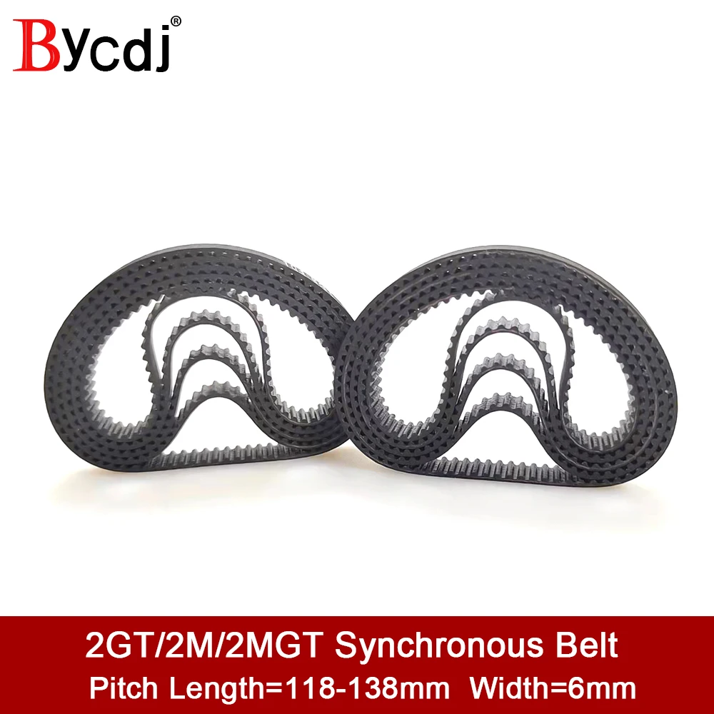 

GT2 Closed Loop Timing Belt Rubber 118/120/122/124/126/128/130/132/134/136mm width 6mm suitably GT2 pulley for 3d printer parts