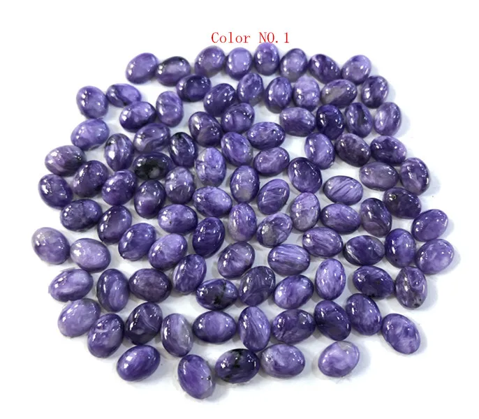 Natural Charoite Gemstones 6x8mm Oval Shape Cabochon 5pcs/lot Fashion Jewelry Accessories Loose Beads for Jewelry Making