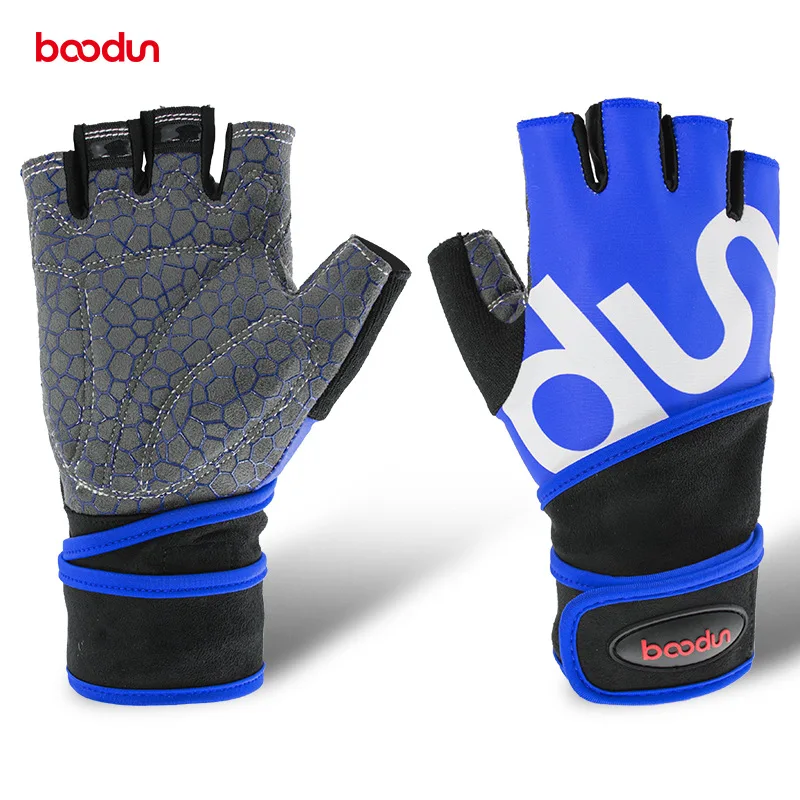 Boodun Men Women Half Finger Crossfit Gym Gloves Fitness Gloves Body Weight Lifting Training Wrist Workout Sport Gloves for Gym