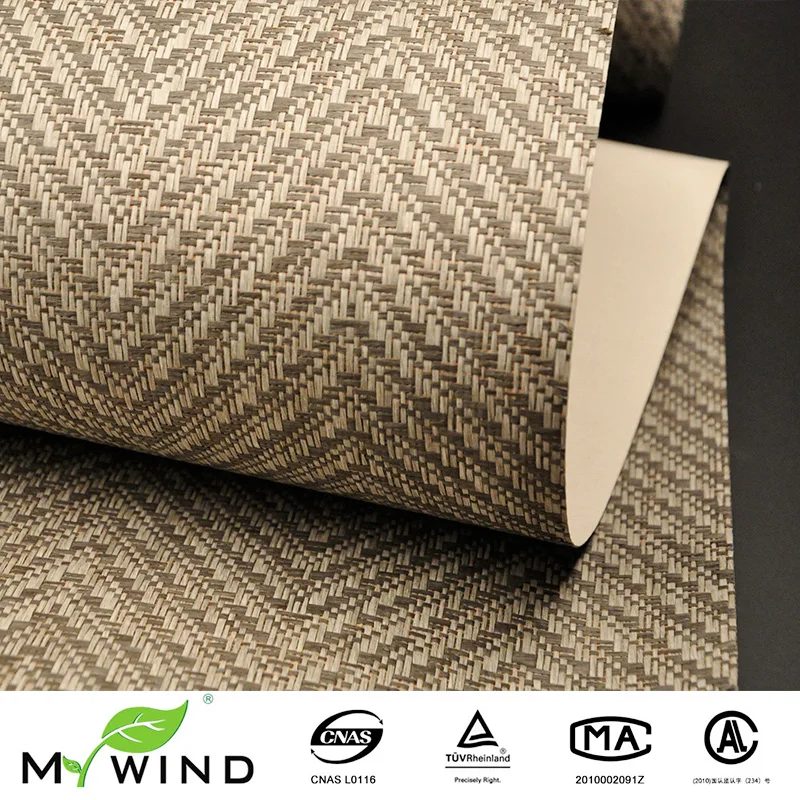 MYWIND Grasscloth Wallpaper 1000-A014  Luxury Natural Material Innocuity 3D Paper Weave Wallpaper In Roll Decor Wandbekleding