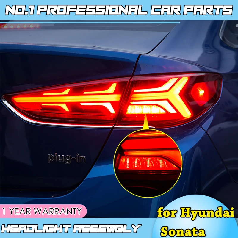 Car accessories Tail Lamp for Hyundai Sonata Tail Lights 2018-2019  Sonata LED Tail Light Dynamic Turn Signal Brake Reverse Auto