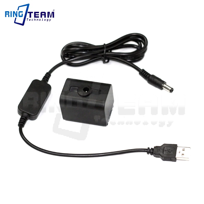 USB to DC 5525 Male Cable + NP-FV70 Dummy Battery USB To NP-FV70 DC Coupler for Sony HDR-CX180E CX360E CX700E XR160E PJ10E PJ30E