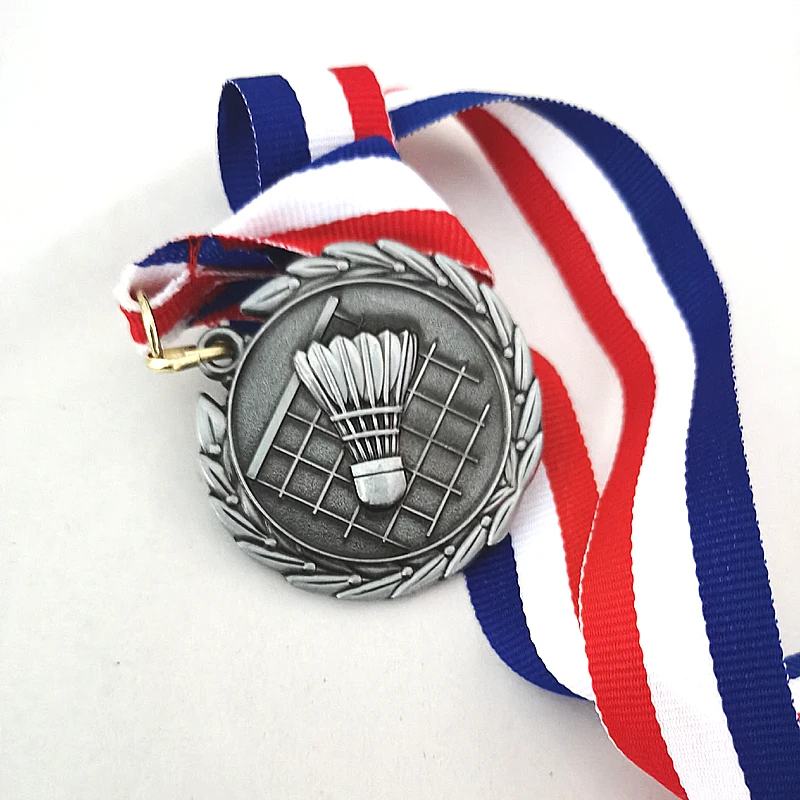 4 Color Badminton Medal Game MedalGold Color Medal And Silver Color Medal and Branze Color Meda 5.0 cm