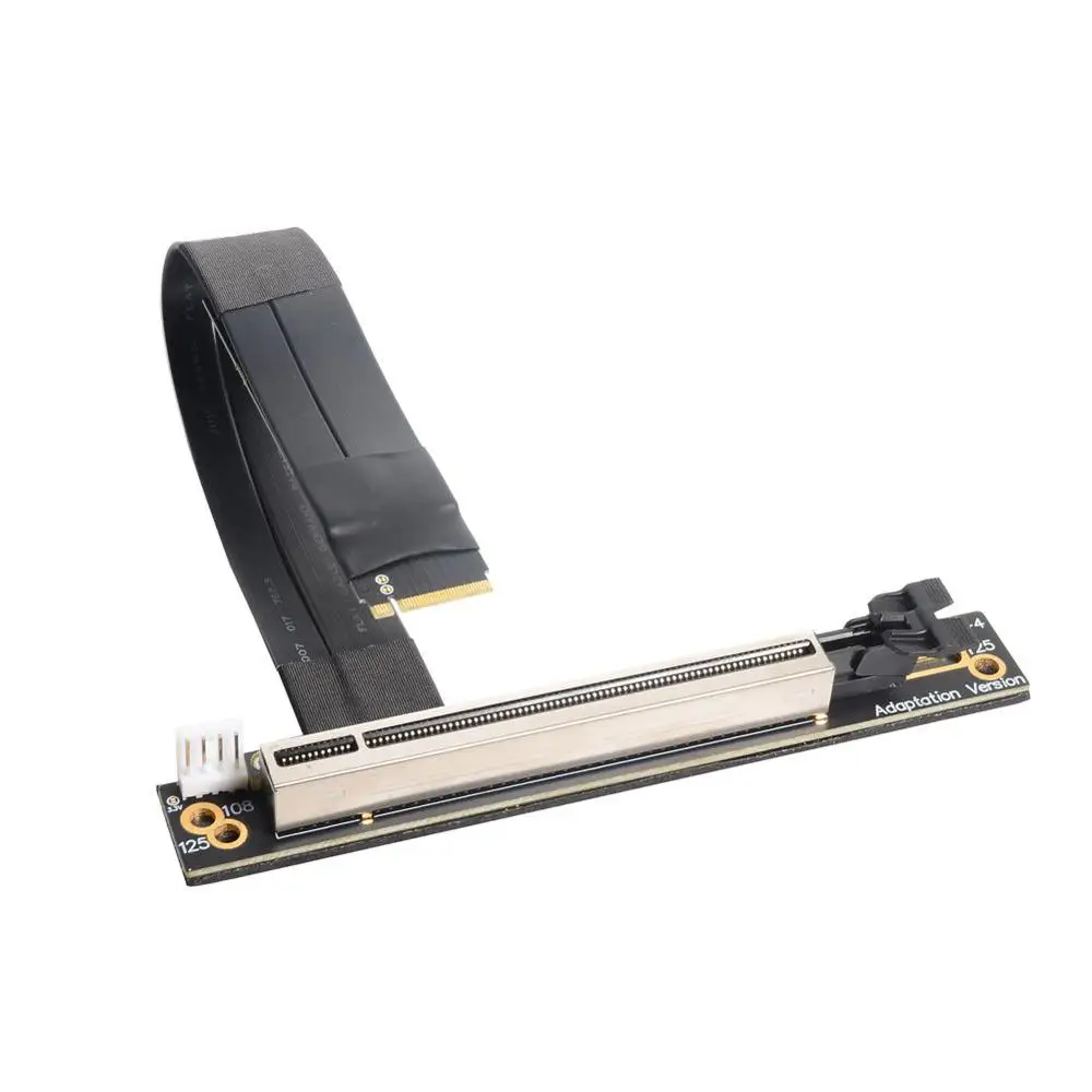 NGFF M.2 M-Kunci untuk Pci-E X16 Wanita Slot Adaptor Kabel Ekstensi dengan 4Pin Konektor Power 90 Derajat