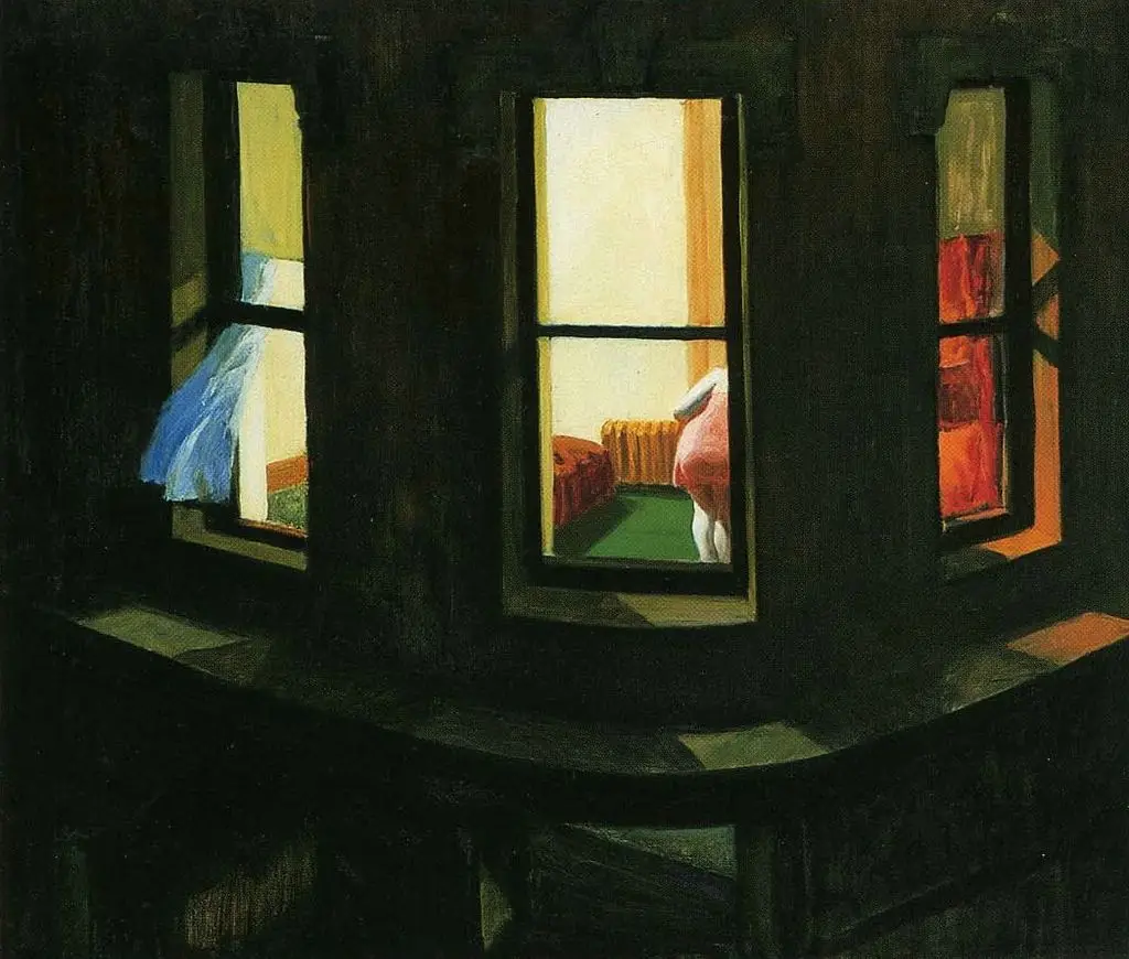 100% handmade Oil Painting reproduction on linen canvas,Night-Windows by Edward Hopper,High Quality,Free Shipping