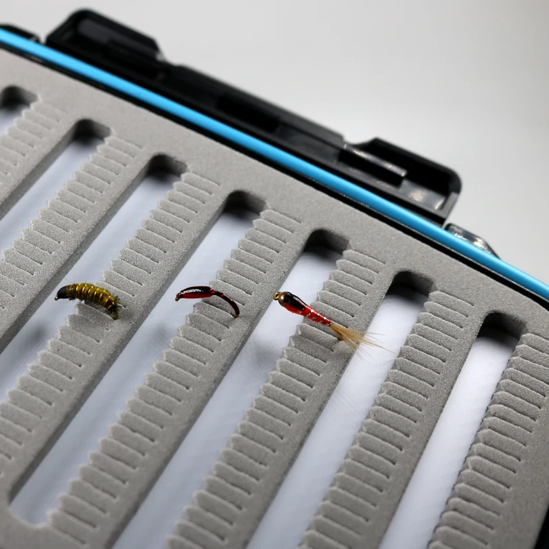 ICERIO 1 Piece Fly Fishing Box Double Face Slit Foam Waterproof Case 186mm*116mm*40mm Nymph Dry Wet Flies Fly Fishing Tackle Box