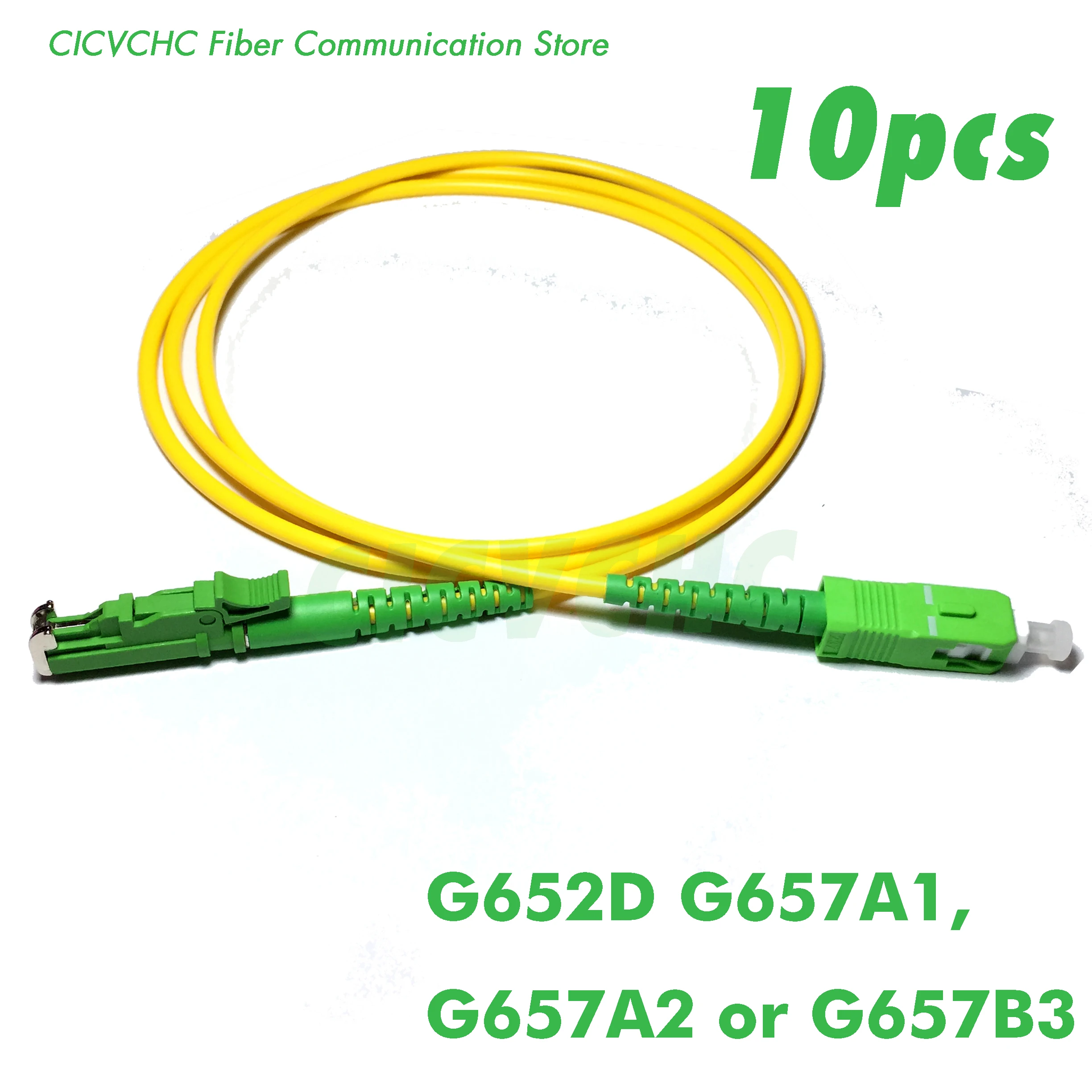 10pcs LSH(E2000)/APC-SC/APC Fiber Patchcord-Single Mode- G657B3, G657A2, G657A1 or G652D-3.0mm Cable Jumper