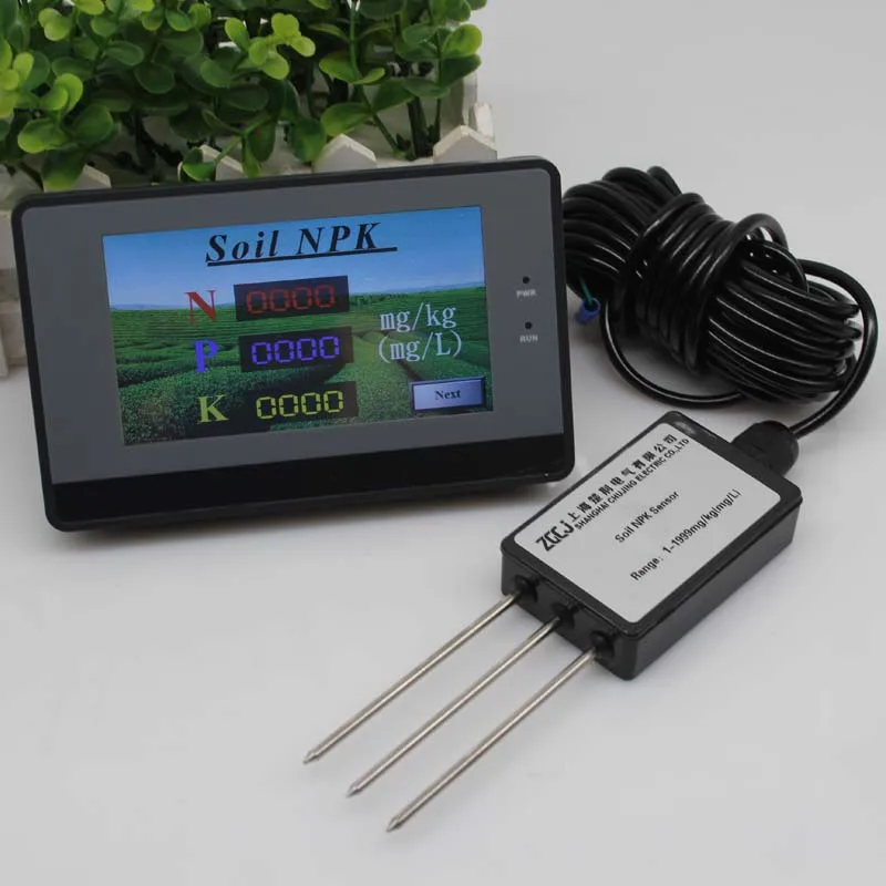 Soil NPK detector display meter with earth NPK sensor