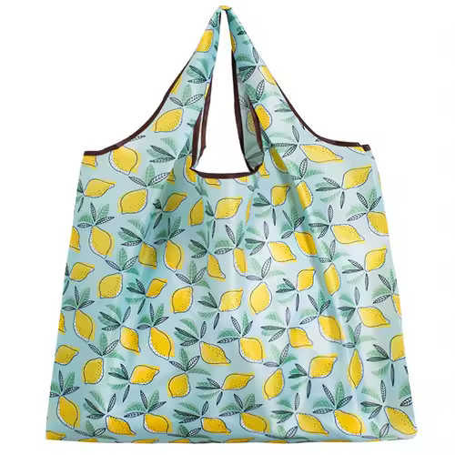 BIG Eco-Friendly Folding Shopping Bag Reusable Portable Shoulder Handbag for Travel Grocery Fashion Pocket Tote - Image 24