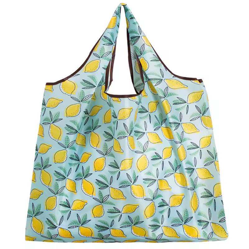 BIG Eco-Friendly Folding Shopping Bag Reusable Portable Shoulder Handbag for Travel Grocery Fashion Pocket Tote - Image 24
