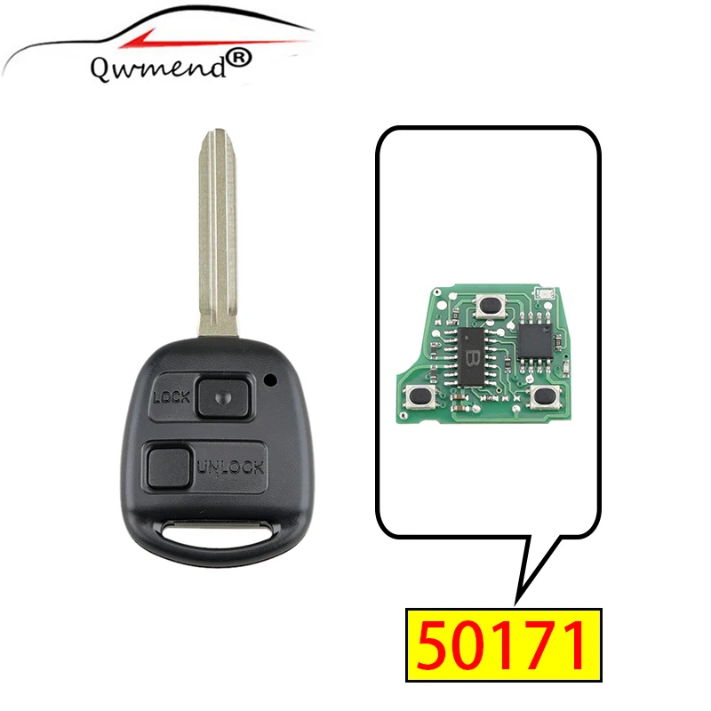 QWMEND Smart Remote Car Key for Toyota Avensis Kluger RAV4 Prado Tarago 2004 2005 for Toyota Key 433Mhz 4C 4D67 4D68 Chip 50171