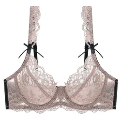 Sous-vêtements en dentelle grande taille ABCDE Cup, soutien-gorge trois quarts, Sexy, Ultra mince, épais, BH, Push Up, Lingerie féminine, 2022